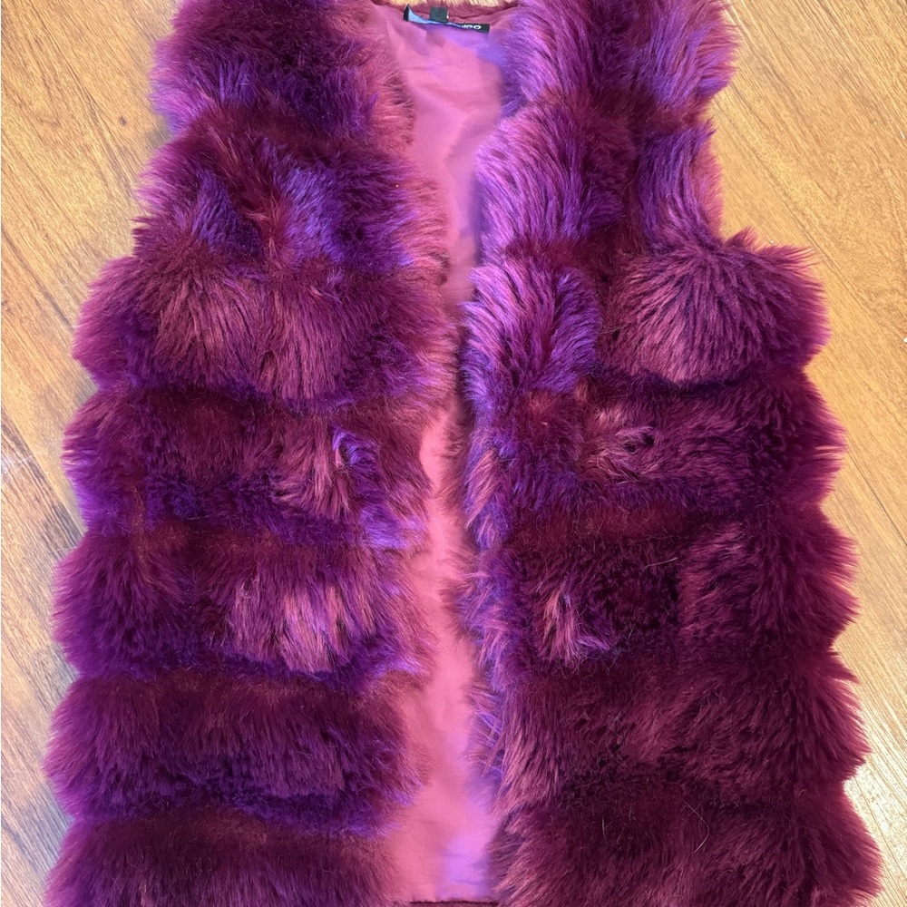 Women's Purple Faux Fur Vest